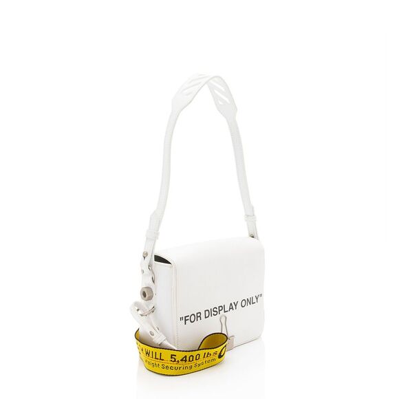 Off-White Leather Binder Clip Shoulder Bag - Picture 2 of 16